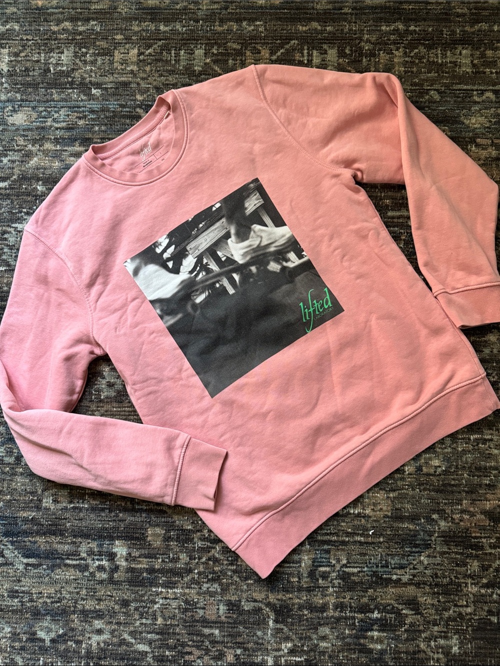 Lifted Laboratory Pink Skateboard 🛹 Graphic Crewneck Sweatshirt